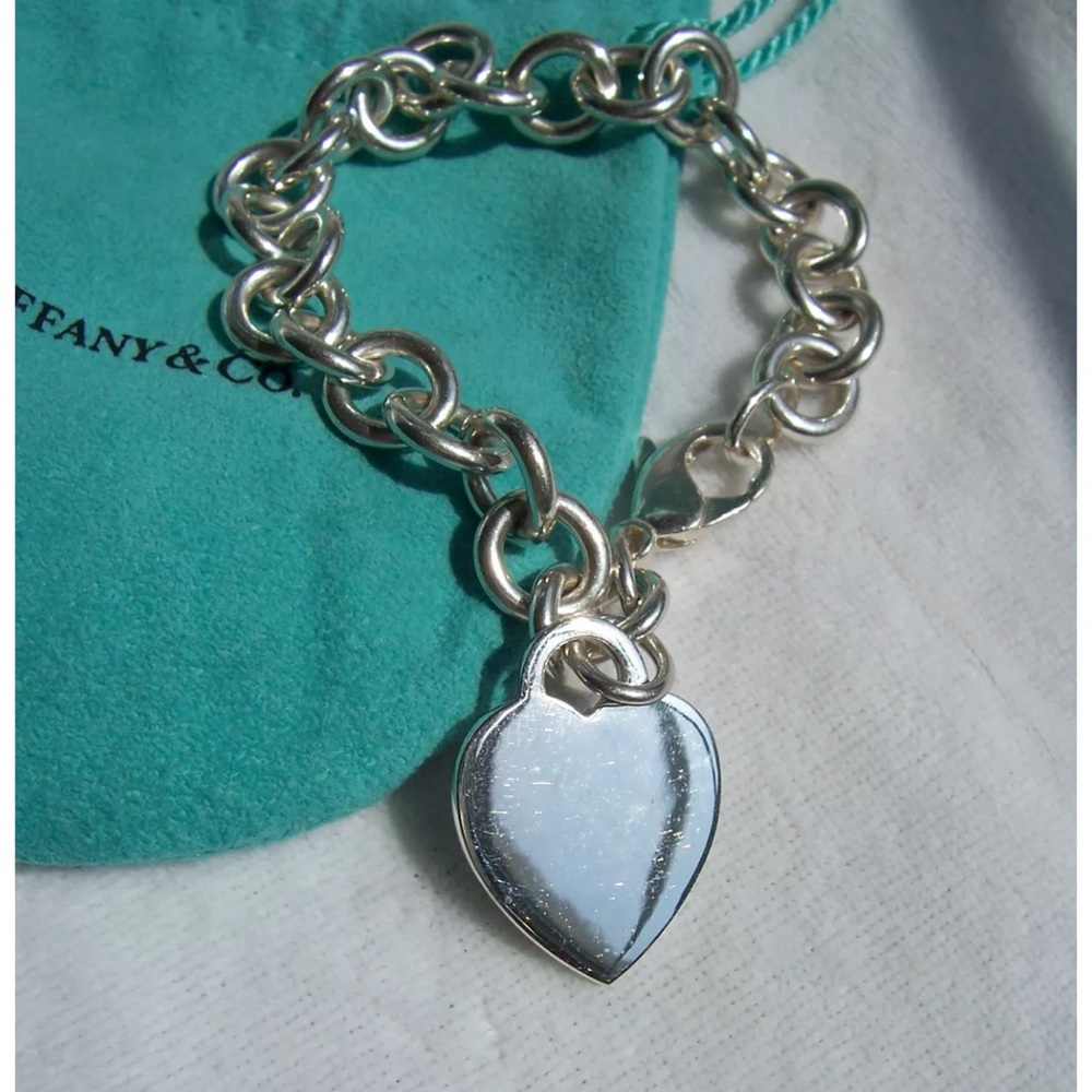 Tiffany & Co. Sterling Silver Heart Tag Bracelet (Plain)